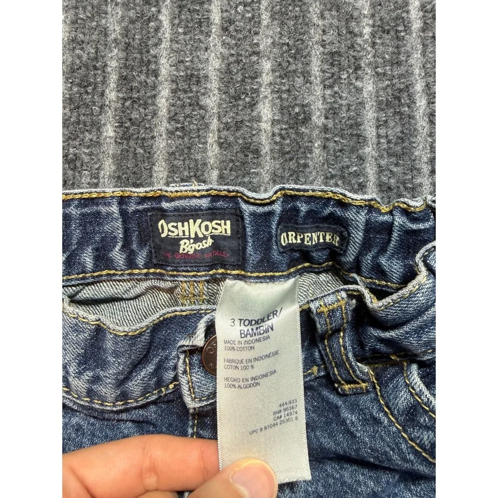 Oshkosh Boys Carpenter Jeans 3T 100% Cotton Adjustable Waist